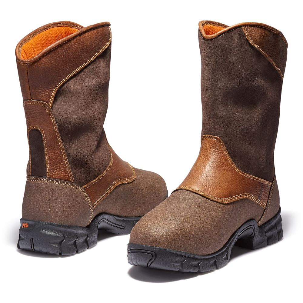 Botas Pro Timberland Hombre Pro Excave Wellington Met Guard Steel Toe Marrones - Chile RJW-708645